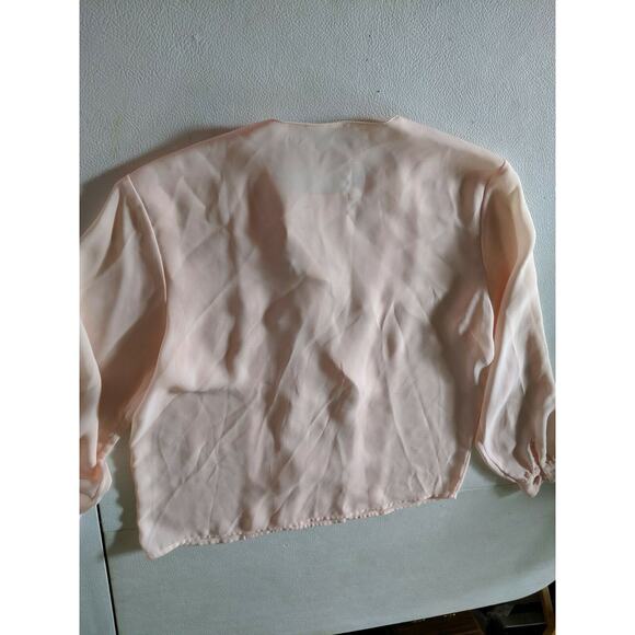 Vintage Laura and Jayne Blouse Womens Size 4 pink Double Breasted Button Cuff - Picture 4 of 4